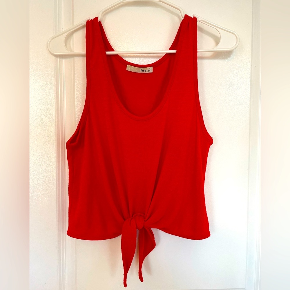 WILFRED Cropped Tie-Front Tank Top